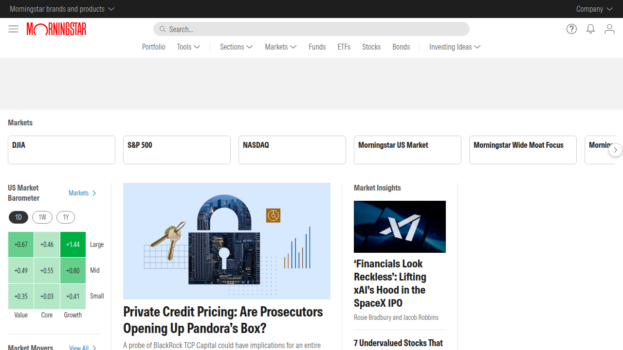 Access investment research and data from Morningstar to evaluate AI companies and market trends.