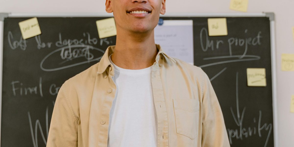A professional confidently presenting new ideas, symbolizing the evolving role of developers in an AI-driven future.