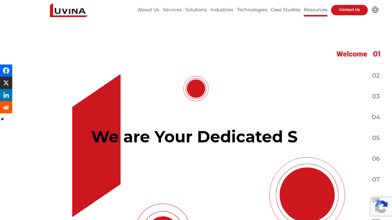 The homepage of Luvina.net, a resource for generative AI use cases in modern businesses.