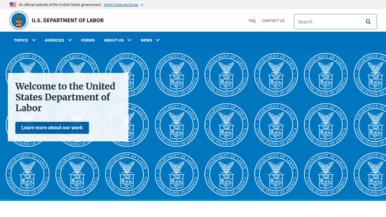 The official website of the US Department of Labor, source of the 2026 AI literacy framework.