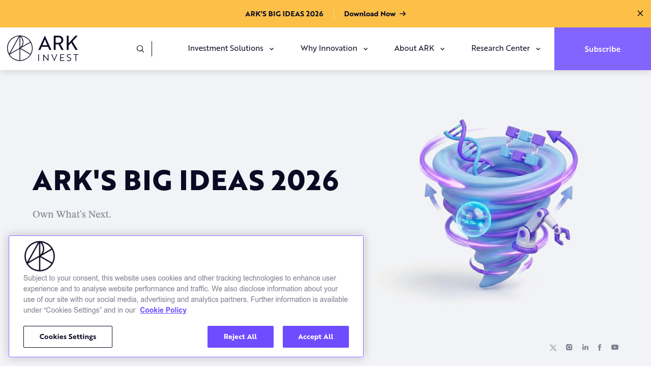 Explore ARK Invest's official website for insights into their disruptive innovation investment philosophy.
