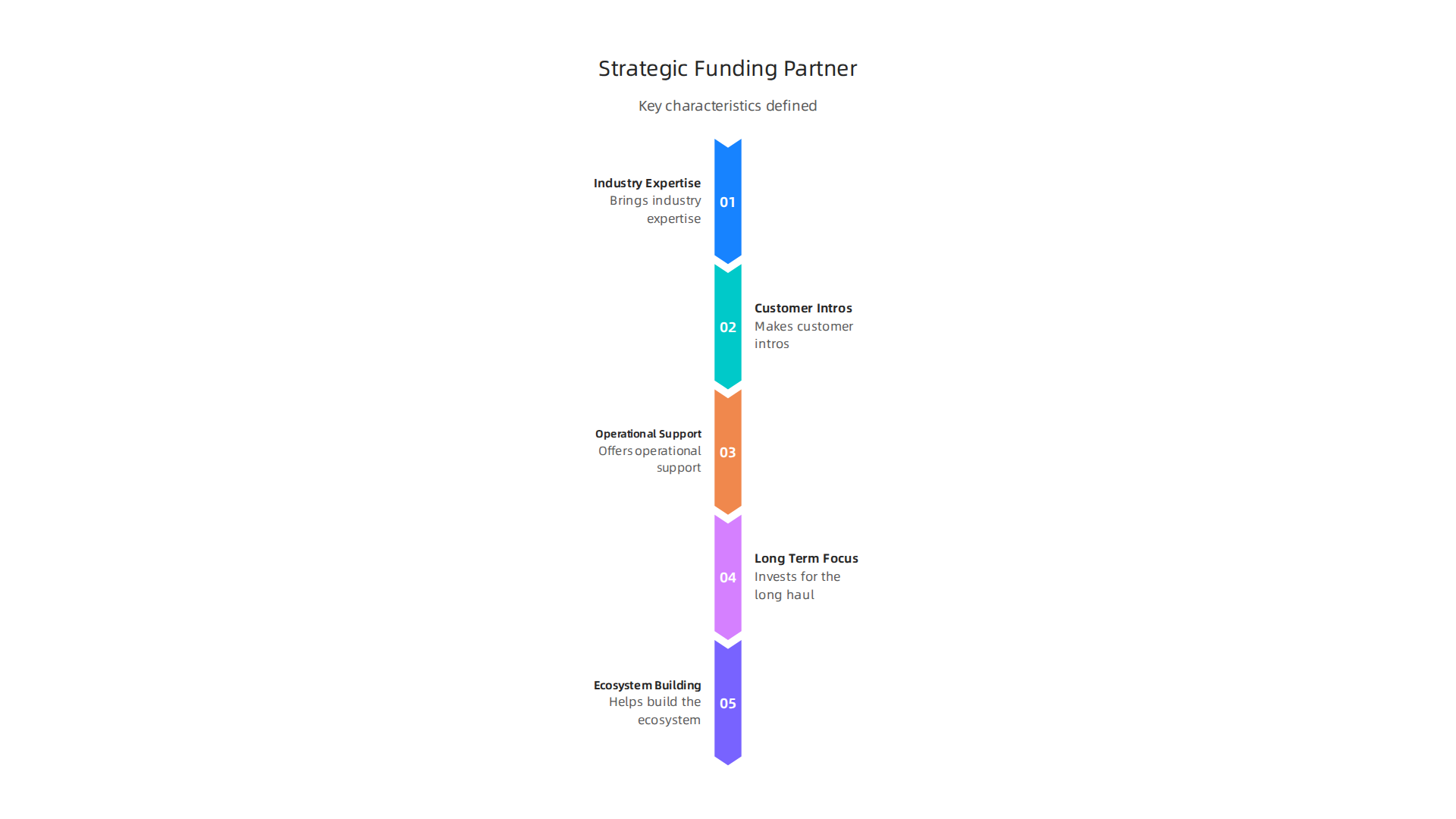 Key characteristics that define a strategic funding partner beyond just providing capital.