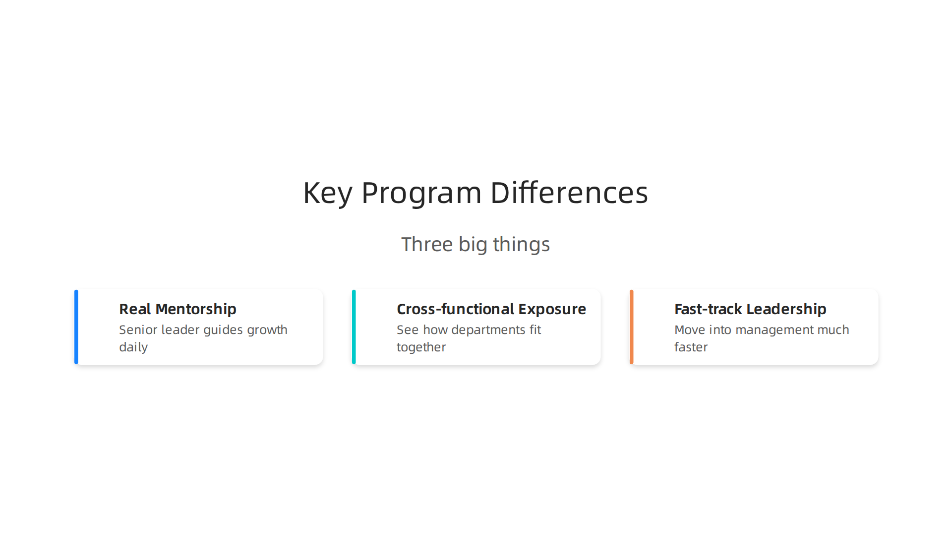 Rotational management programs offer distinct advantages over traditional roles, including dedicated mentorship, broad exposure, and a faster path to leadership.