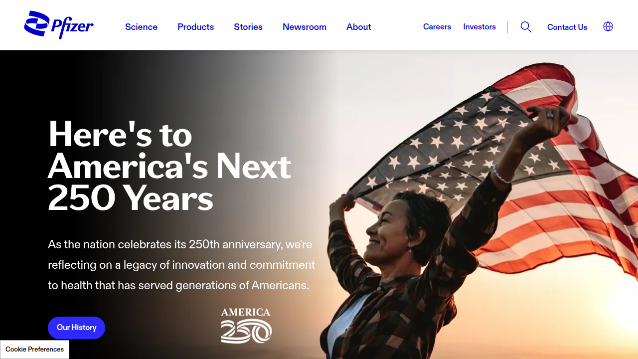 Screenshot of Pfizer's careers page, showcasing their Digital Rotational Program as an example of structured professional development.