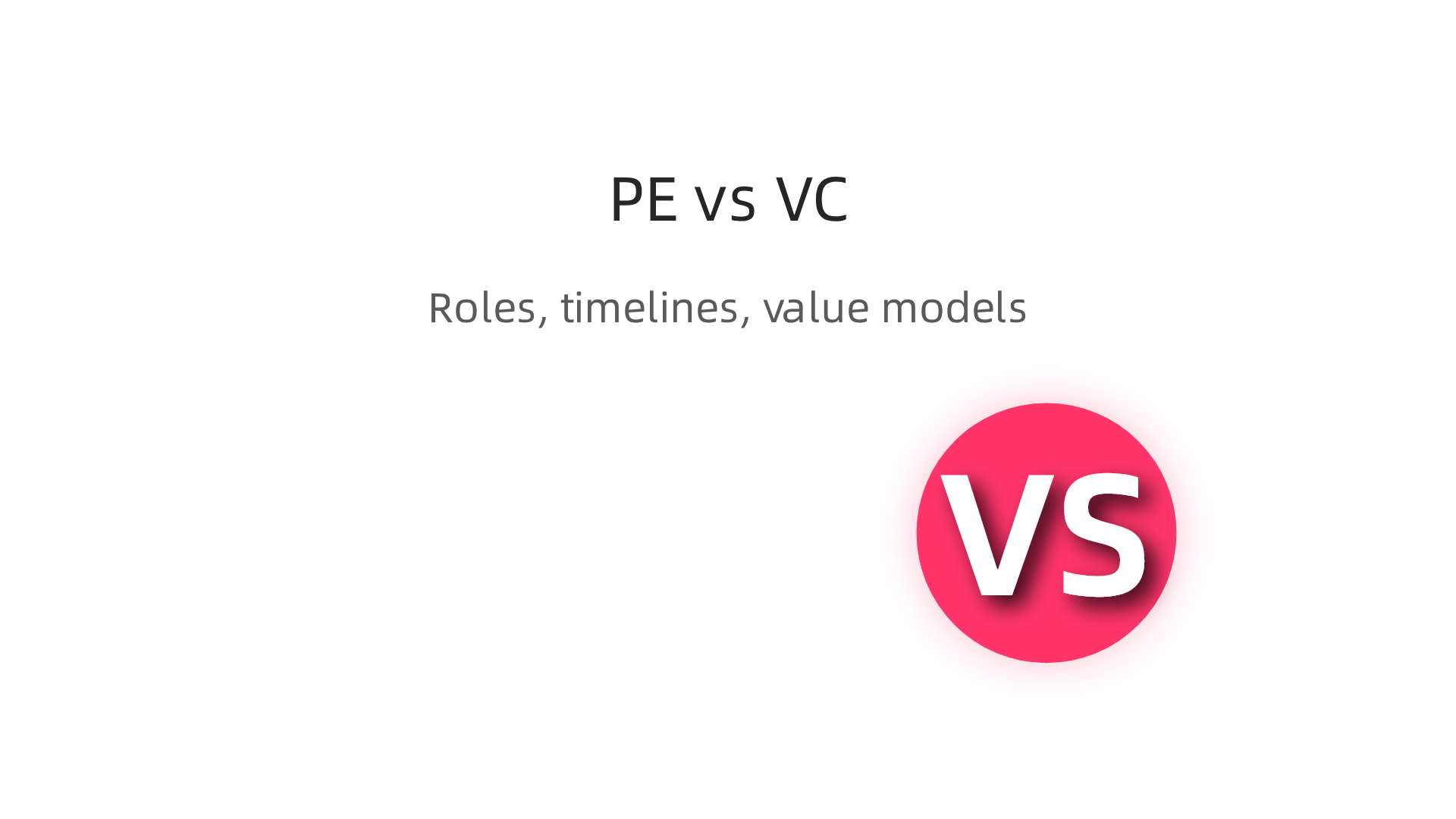 A concise comparison of Private Equity (PE) and Venture Capital (VC) firms, highlighting their distinct investment approaches.