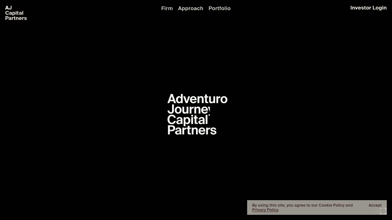 Screenshot of AJ Capital Partners' official website, detailing their real estate investment approach.