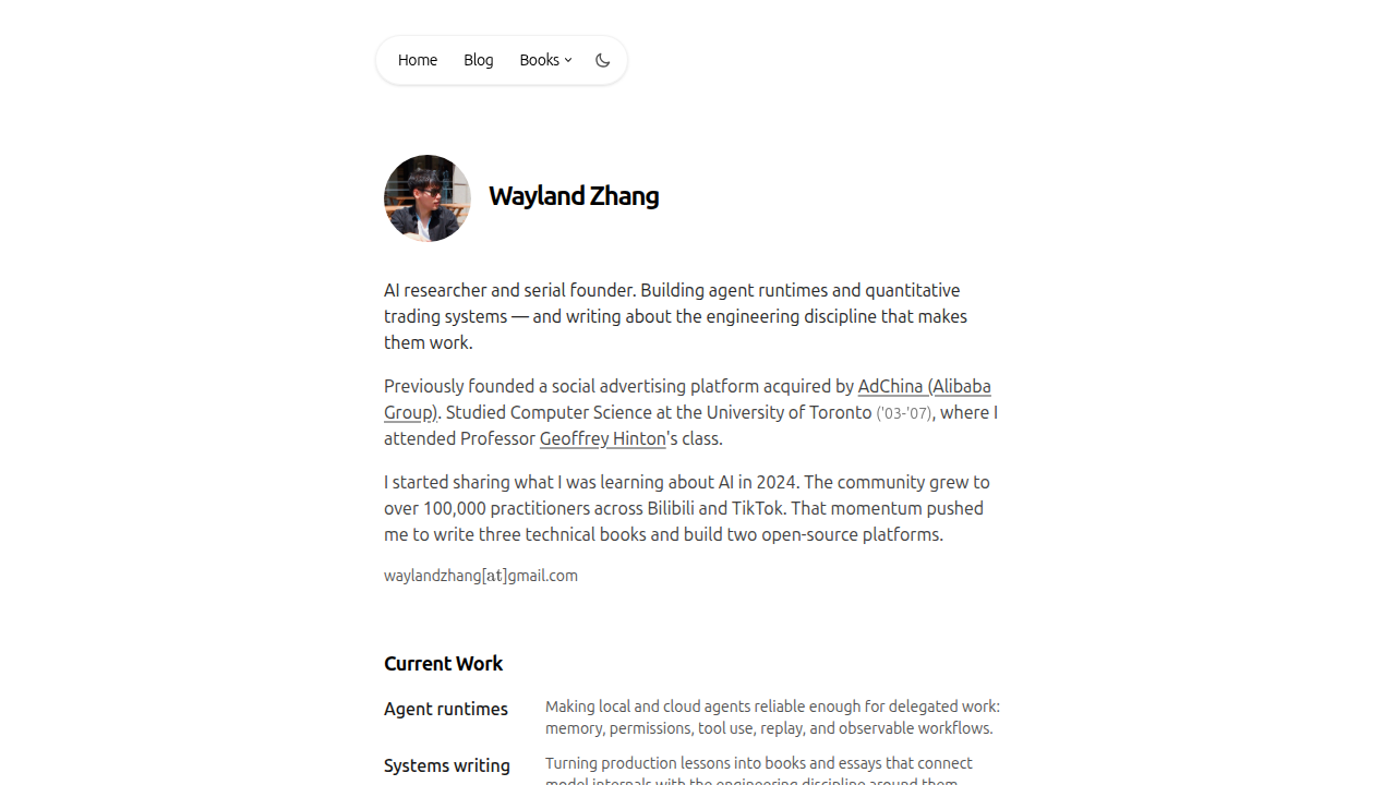A screenshot of the Waylandz homepage, a resource providing information on top quantitative hedge funds.