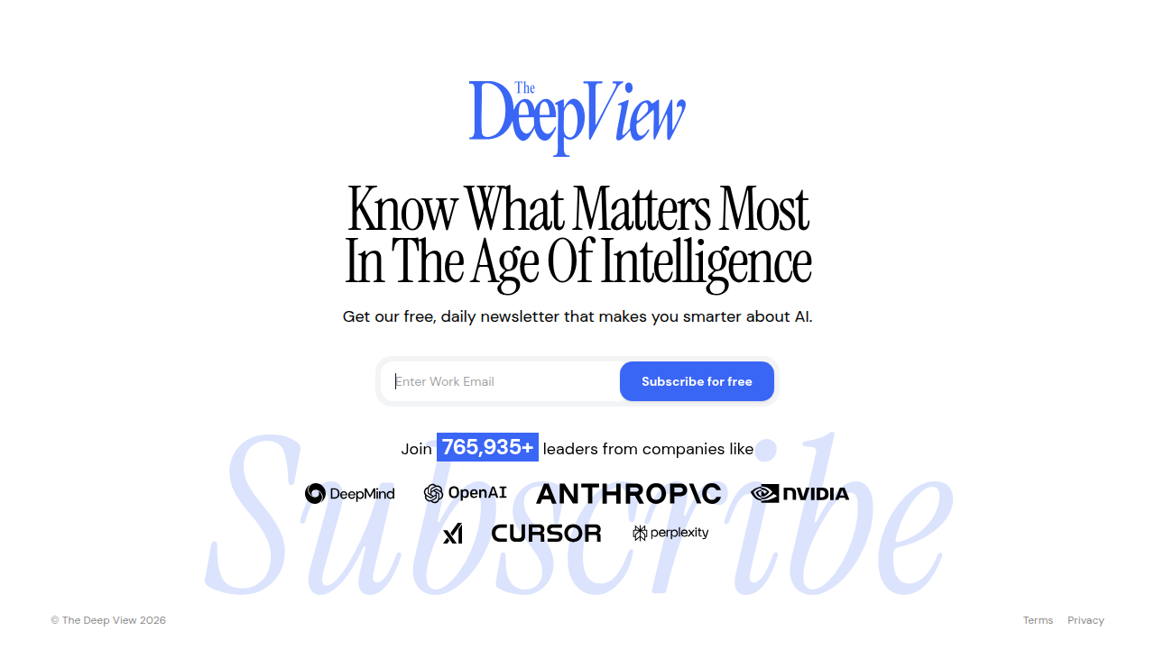 Subscribe to The DeepView for daily AI updates and insights to stay ahead in the rapidly evolving world of artificial intelligence.