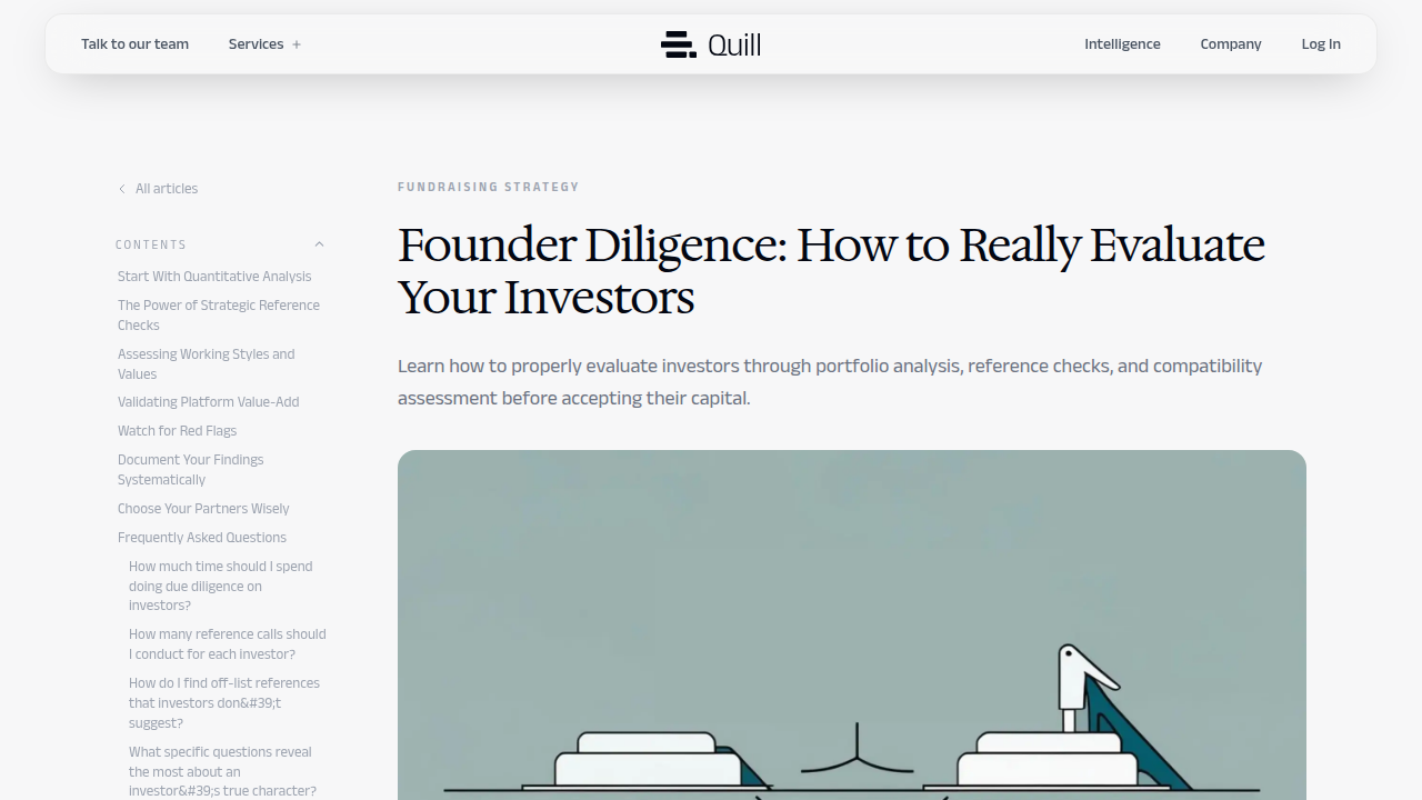 A blog post from Flowlie outlining key strategies for founders to evaluate potential investors before making commitments.