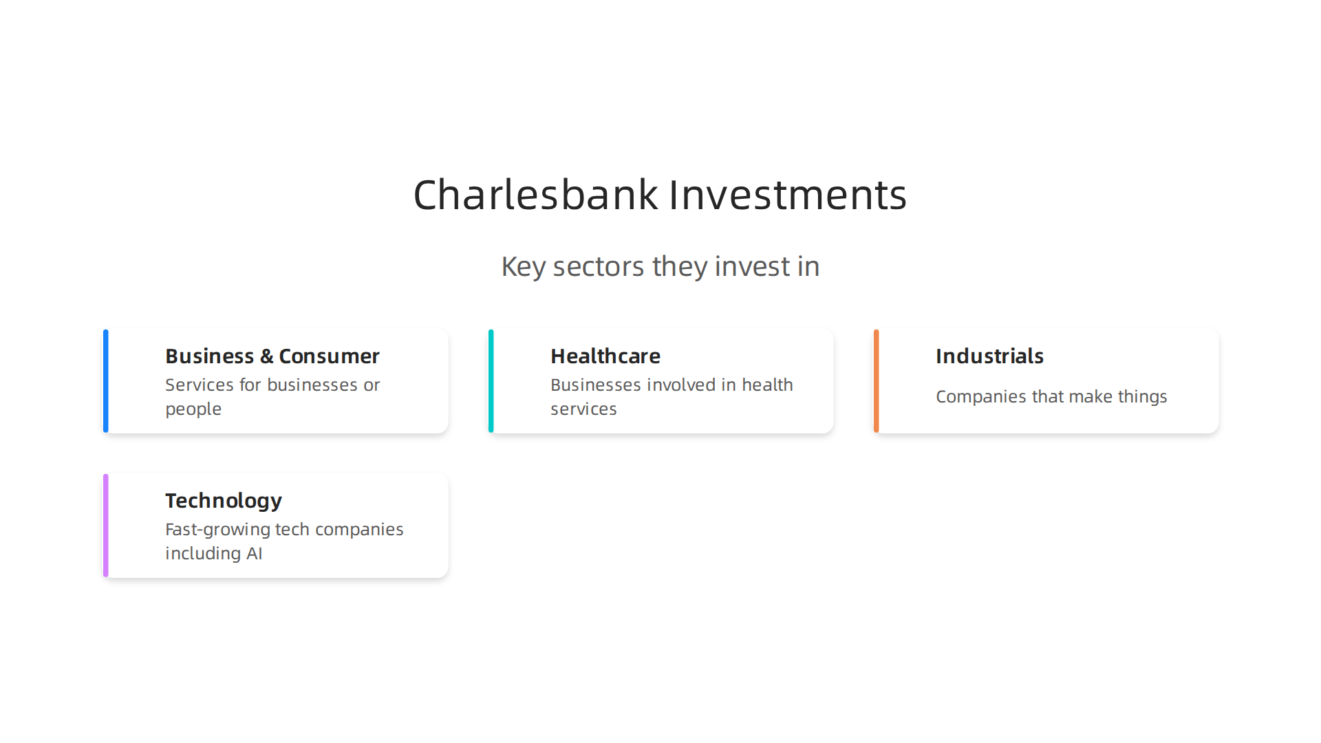 Charlesbank Capital Partners focuses its investments across several key industry sectors.