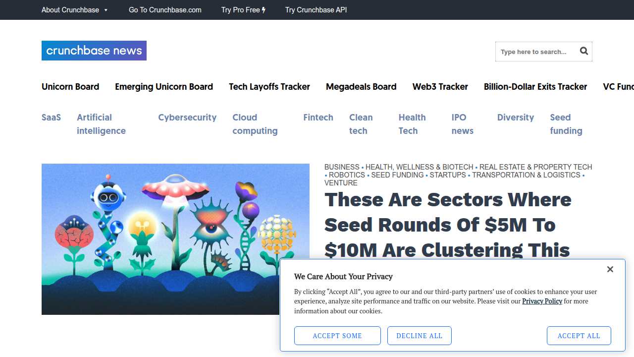 Crunchbase News provides data and reports on venture funding, including AI startup investments.